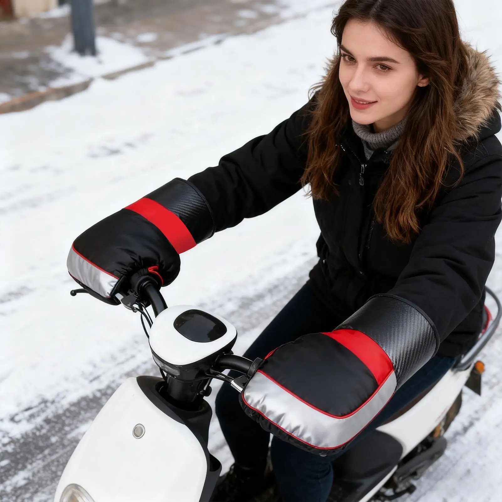 Motorcycle Handlebar Gloves Warm Tricycle Accessories Motorbike Warm Handlebar Mittens For Scooter Motorcycle Snowmobile