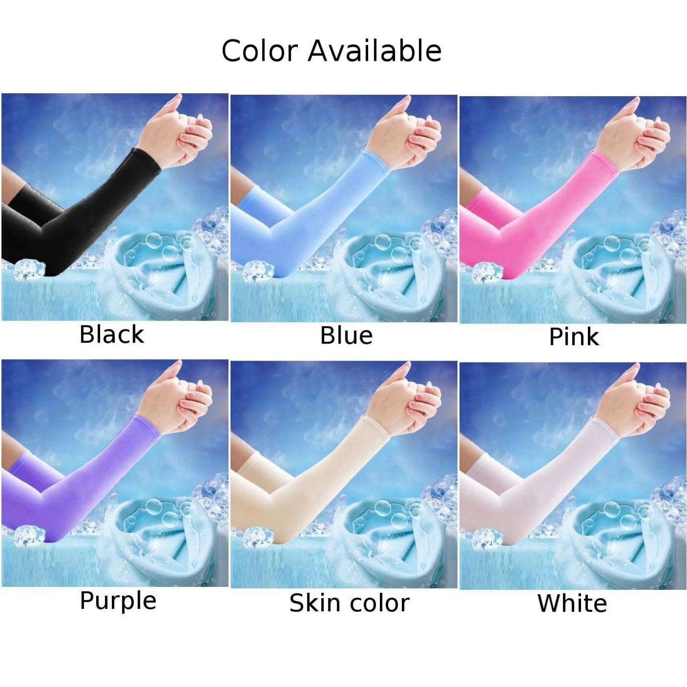 Summer Women's Ice Silk Sunscreen Sleeve UV Sun Protection Driving Sports Out Going Hand Sleeves Sun-protective Sleeve