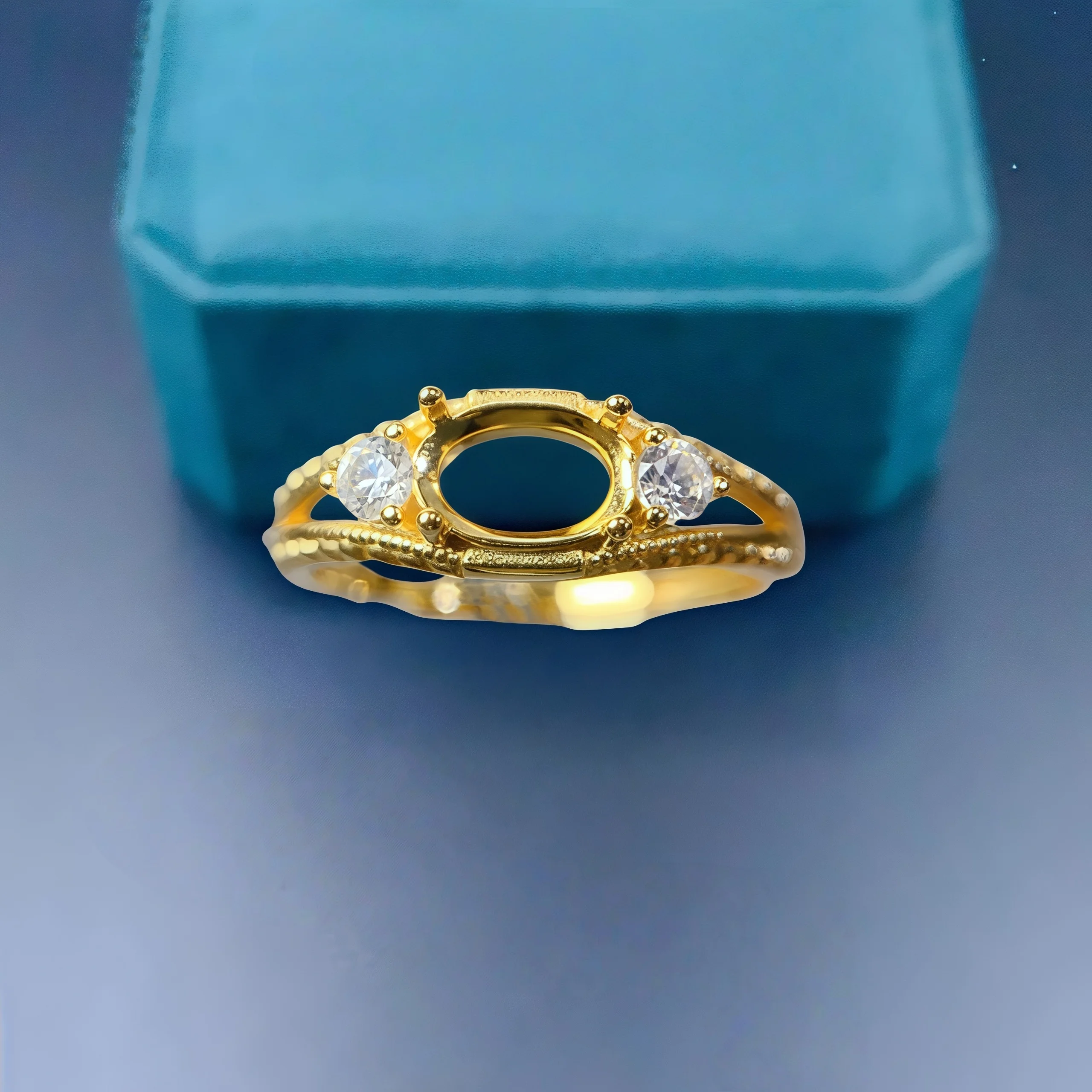 

Setting 5*7mm Ellipse Stone S925 Sterling Silver Empty Holder DIY Ring Fine Weddings Design Charm Luxury Zircon for Woman