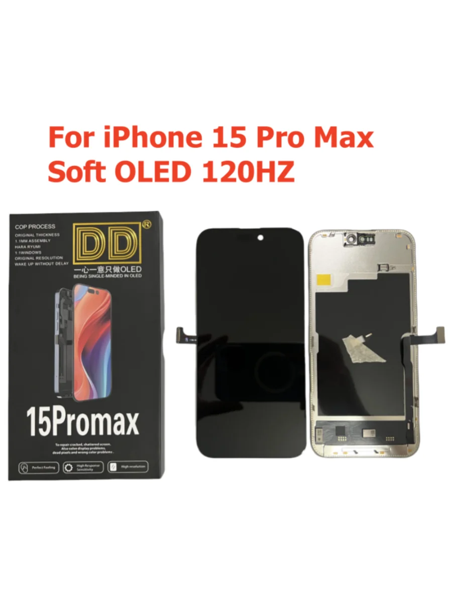 Pantalla LCD OLED suave de 120HZ para iPhone 15 Pro Max 15Pro 13 Pro, montaje de digitalizador con pantalla táctil 3D, reemplazo de alta tasa de actualización