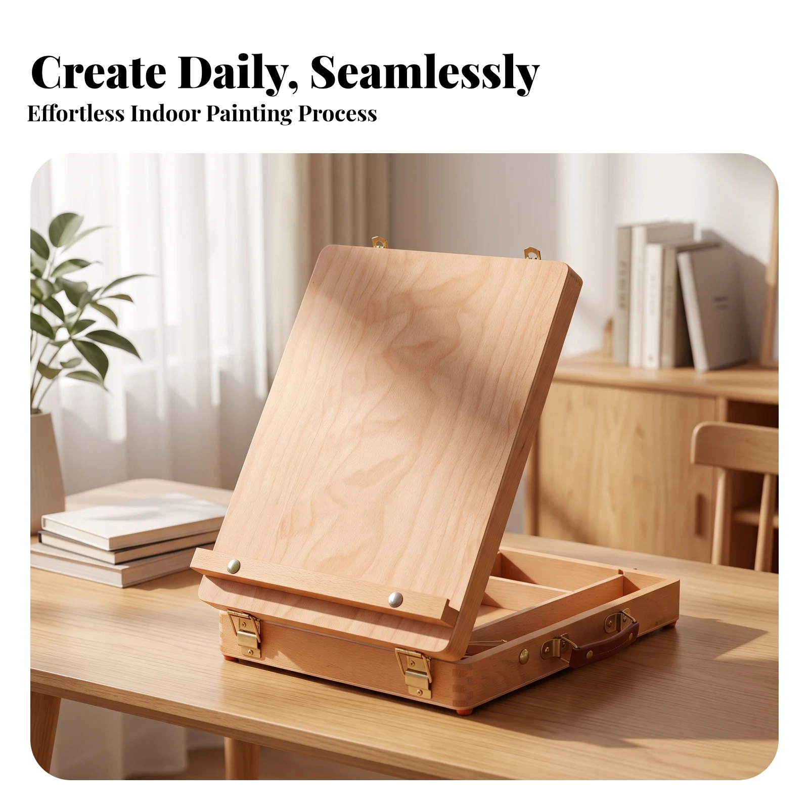 Sketching Easel Box Sturdy Tabletop Easel with Storage Sturdy Multi-Functional for Artists, Studio, Home Workspace