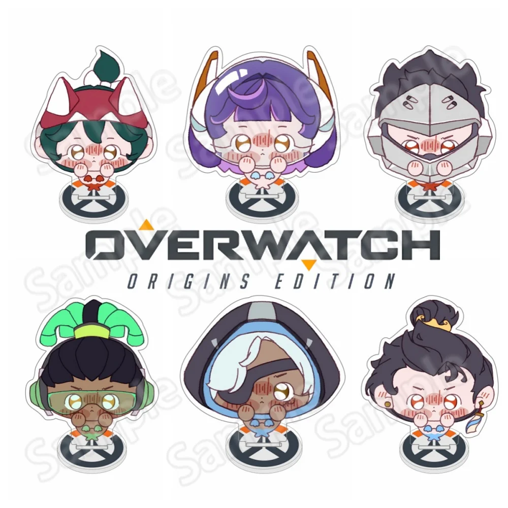 Ganme Overwatch2 New 10cm Acrylic Standee Keychain D.Va Mercy Kiriko Tracer Widowmaker Game Figure Pendant Fans Gift