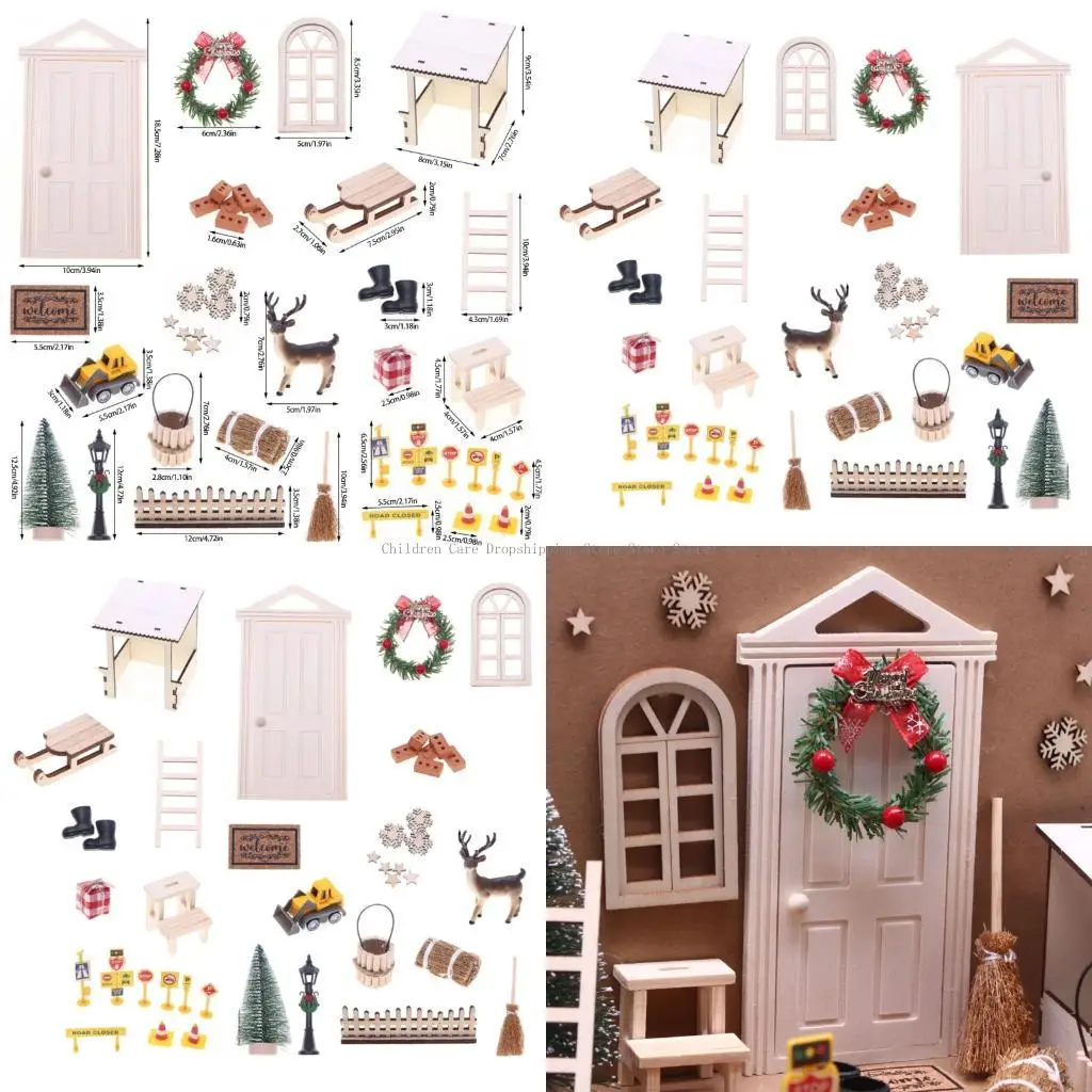 

DIY Christmas Village Accessories Collection 42 Items Recyclable Holiday Ornaments