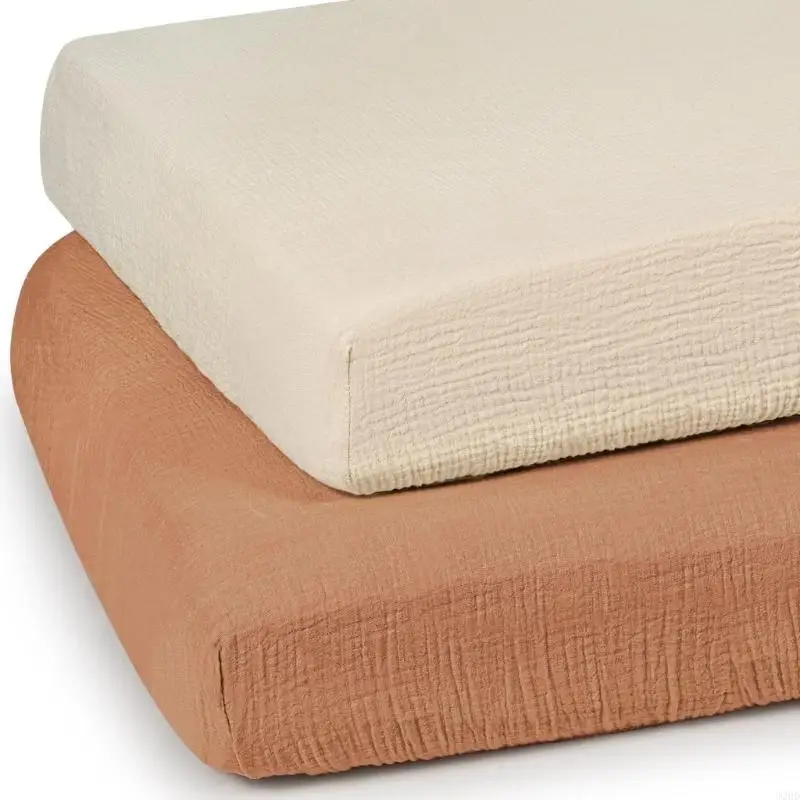 J2HD Pack of 1pc/2pcs Comfortable Crib Fitted Sheet for Infants Soft & Breathable Bassinet Fitted Cover Baby Bed Accessory