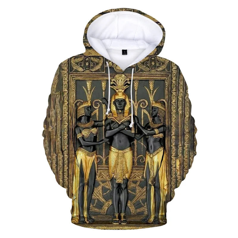 Ancient Horus Egyptian God Hoodies 3D Printed Eye of Egypt Pharaoh Hoodie Long Sleeves Sweatshirt Oversized Cool Street Jacket