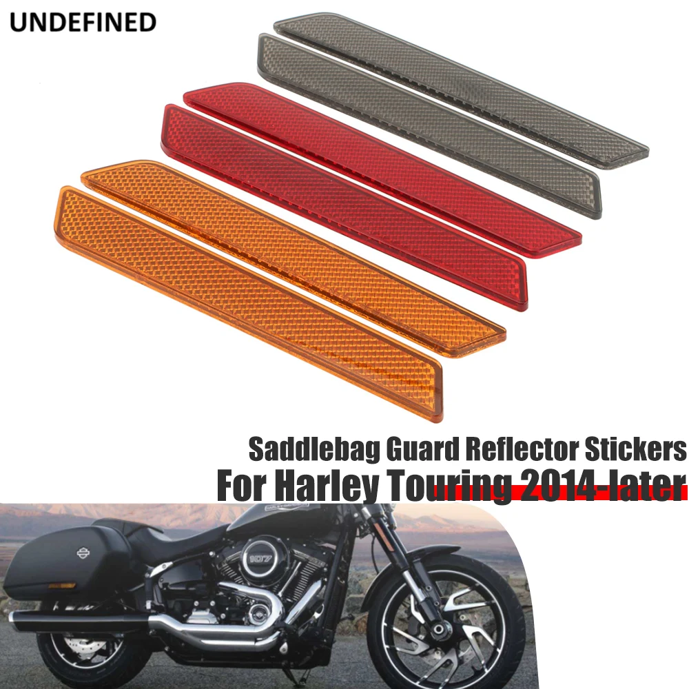 Motorcycle Saddlebag Guard Reflector Stickers Latch Cover For Harley Touring Road Glide Road King Street Glide FLT 2014-2021 up