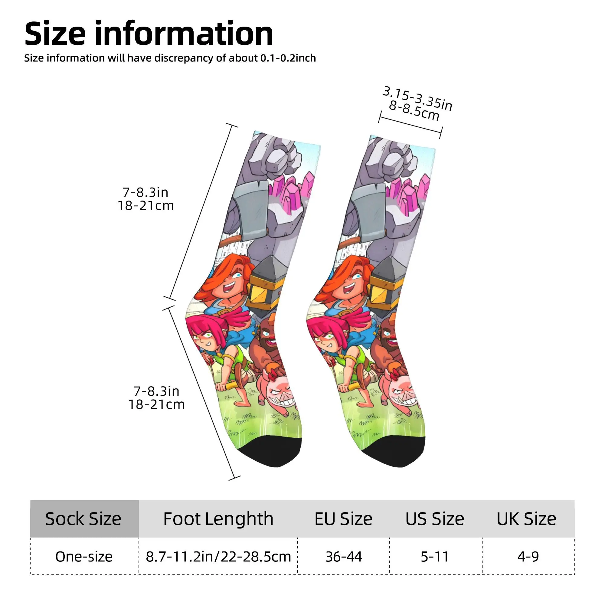 C-Clash R-Royale جوارب جوارب بأشكال مضحكة الكبار الرجال تنفس الجوارب الشتاء الجري المطبوعة مكافحة العرق الجوارب هدية عيد ميلاد