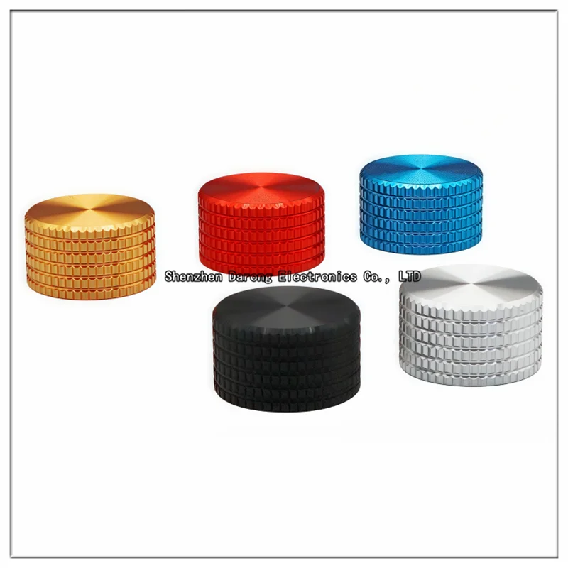17×10 all aluminum solid core lattice knob round shaft potentiometer knob cap Electronic instrument equipment switch screw fixed