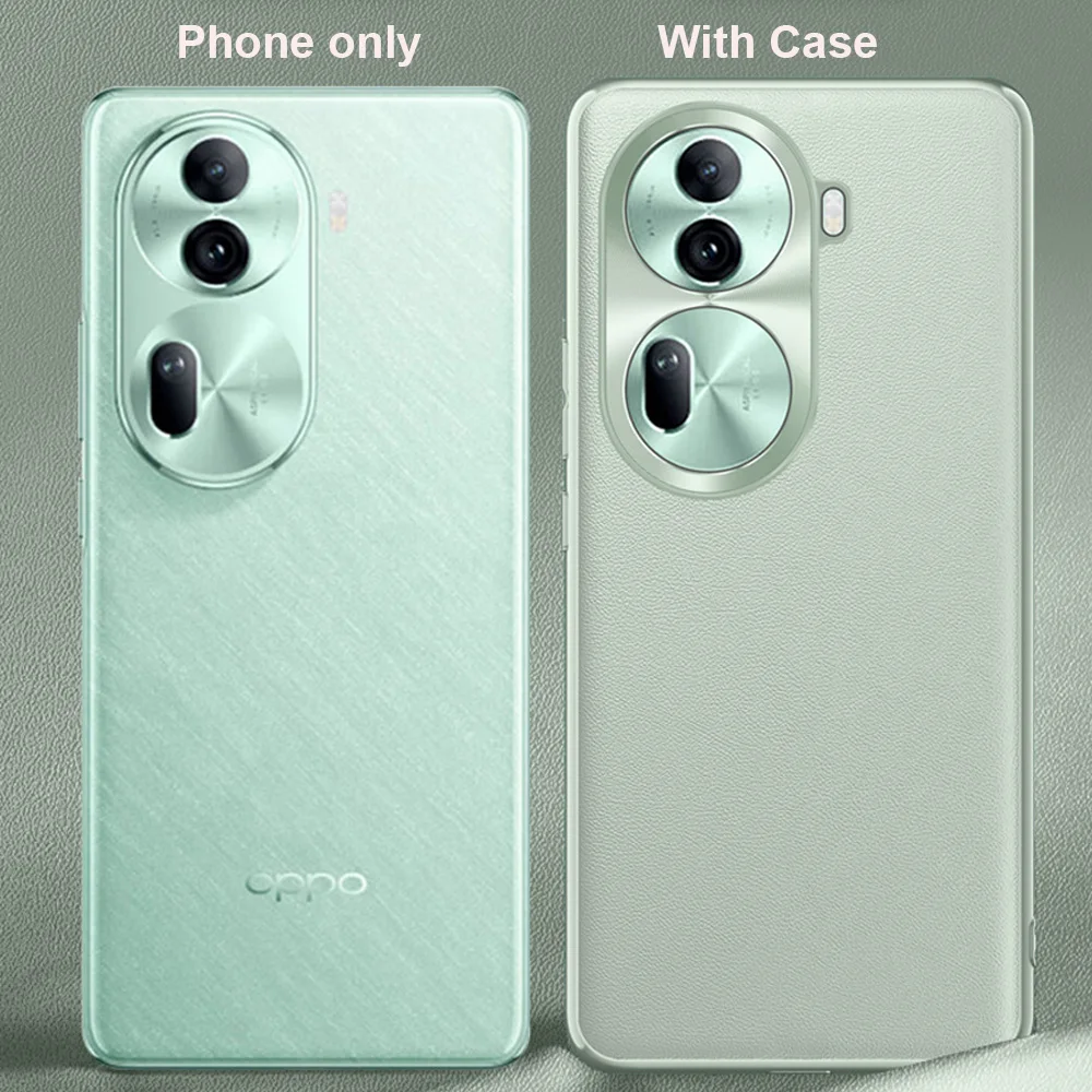 Super Pc Leather Mixture Case for Oppo Reno 11 Reno 11 Pro Phone Case Shockproof Back Cover Metal Camera Cap Soft Bumper Funda