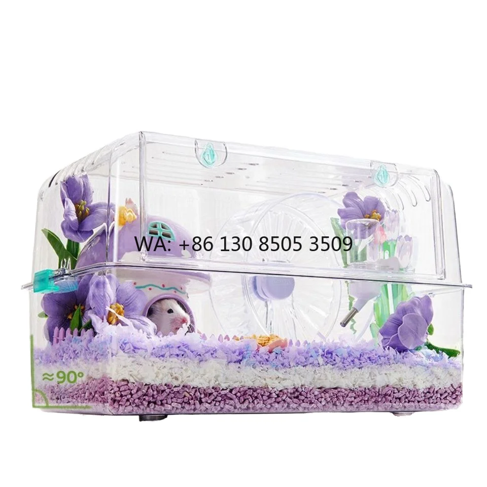 

Wholesale Large Hamster House Plastic PET Rectangle Cage Guinea Pig Box Transparent Accessories Small Animals Hedgehogs Running