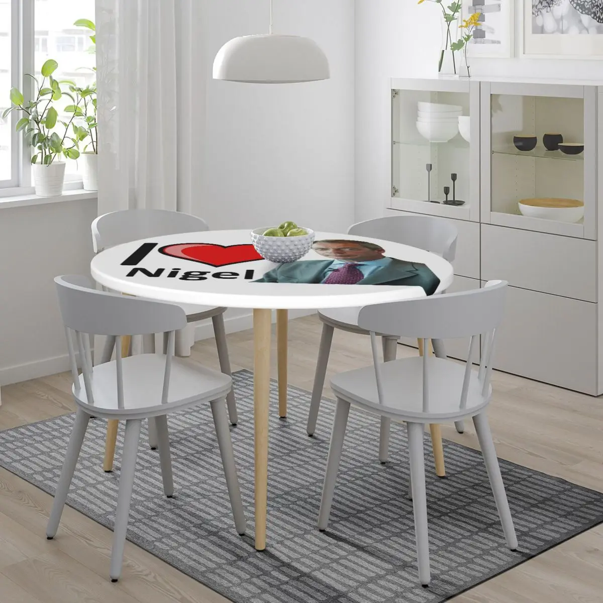 Fantastic I Love Nigel Farage Design Waterproof Round Tablecloth Oilproof Table Cloth for Kitchen Events Dining Table Cover