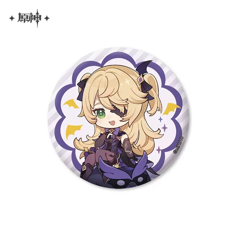 Pre-sale miHoYo Game Genshin Impact Theme Series Q Tinplate Fischl Pendant Anime Double Flash Badge Cosplay Accessories