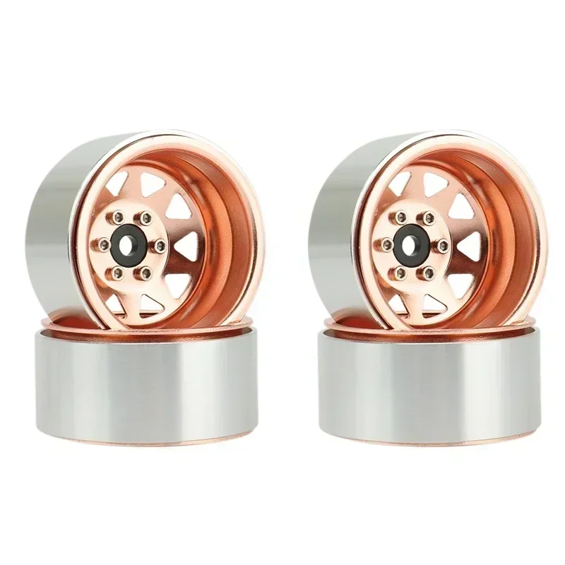 4PCS Deep Dish Wagon 1.9 Metal Beadlock Wheel Hub Rim for 1/10 RC Crawler Axial SCX10 90046 Trxs TRX4 RC4WD D90