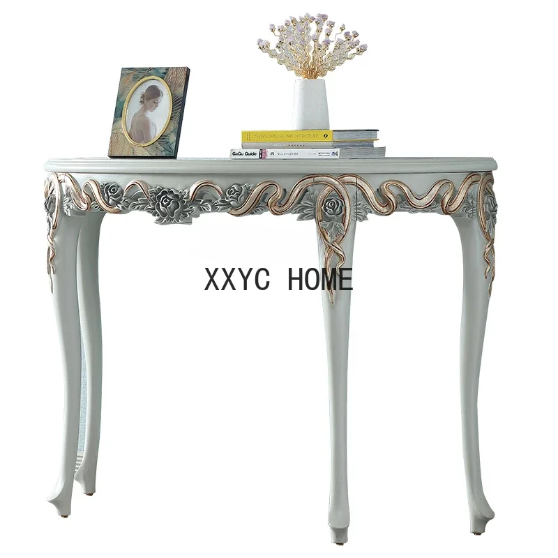 

European-Style Carved Console Living Room Walkway Decoration Entrance Cabinet Hall Cabinet