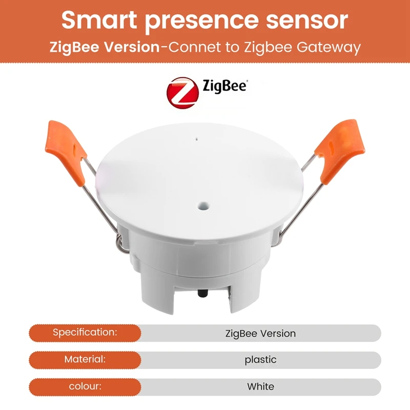 Sensor inteligente de presença humana Zigbee-24G com precisão de detecção de luminância Tuya Sensor inteligente de micromovimento humano