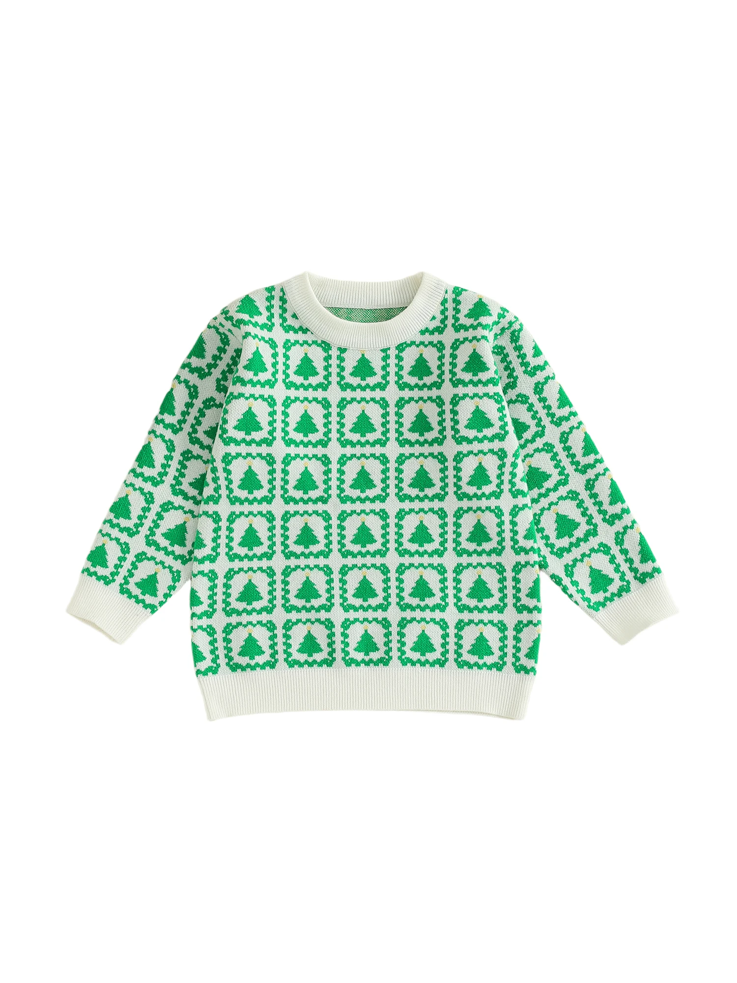 

Детский праздничный свитер с милым дизайном конфетной трости. Уютный трикотаж с круглым вырезом для маленьких детей. Идеально подходит для хранения.