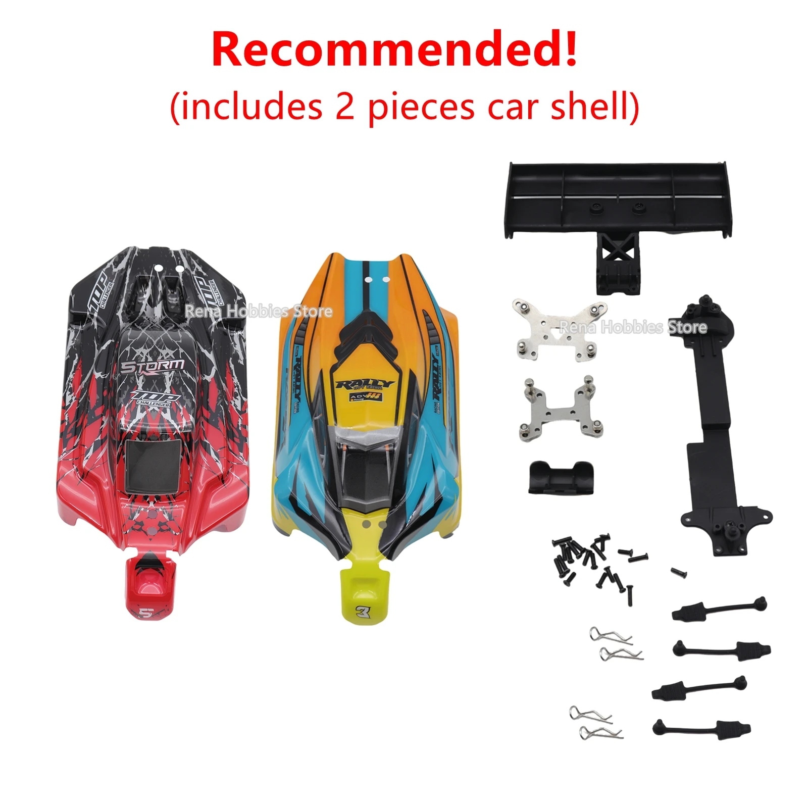 1/14 RC Carrosserie Upgrade Kit - DIY Aangepaste Reserveonderdelen voor WLtoys 144001 144010 Buggy Off-Road