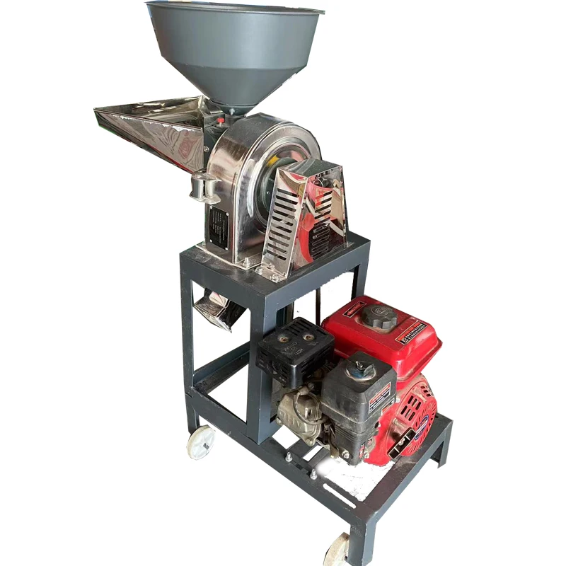 Gasoline Mini Crusher Pepper Spice Stainless Hammer Grain Grinder Machine
