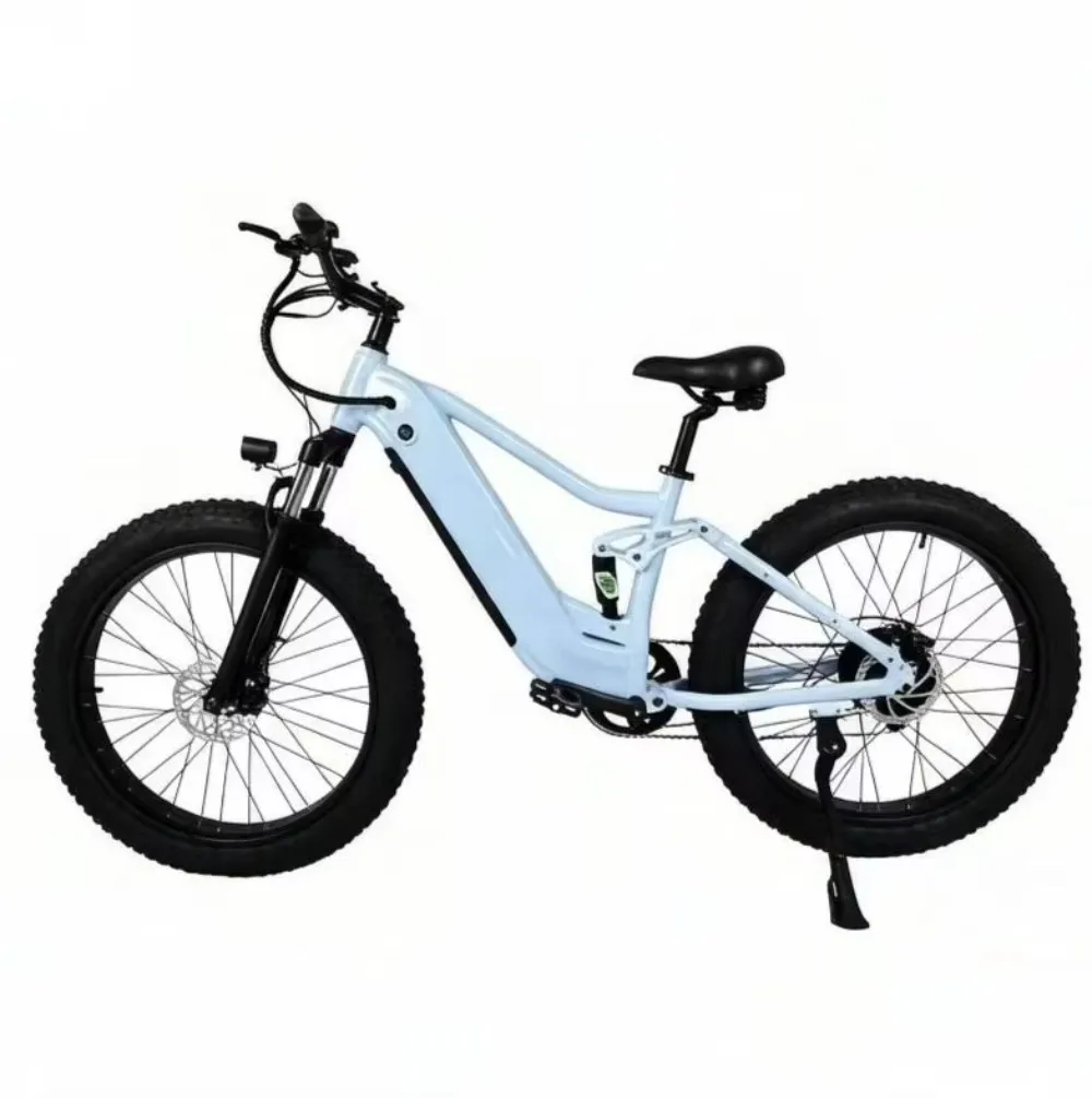 BR Electric Mountain Bike 26 Inch 48V 750W Brushless Motor Dual Suspension Aluminum Frame 7-Speed Mechanical Disc Brake