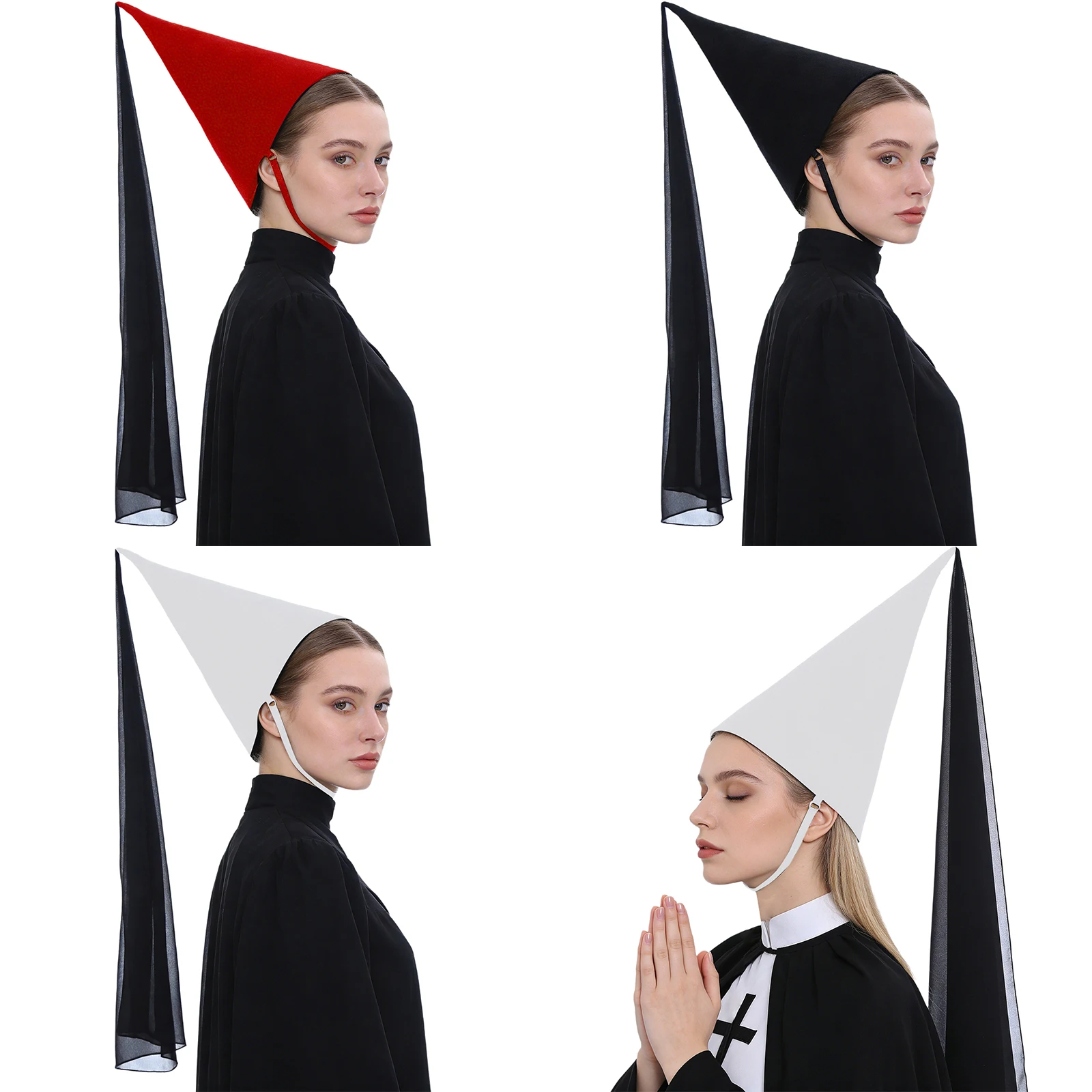 1 個女性中世ヘニン帽子ベールコーン付き先のとがったパーティ - Party Hat Cone のレビューと価格