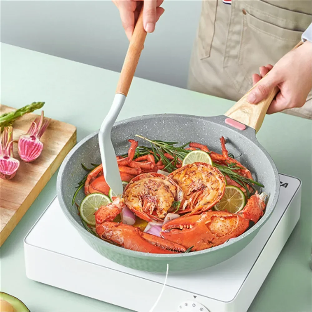 Non-stick Pans Cooking Pots 28cm Pan Frying Pan Wok Pots Induction Cooker Skillet Egg Pancake Pan Thicken Frying Pans Gas Stove