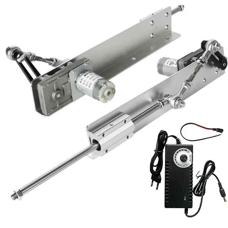 Siłownik liniowy DC 24V z regulowaną prędkością, skok 6-20 cm, cichy silnik posuwisto-zwrotny do samodzielnego montażu urządzeń automatyki, elektryczny siłownik z regulacją skoku.