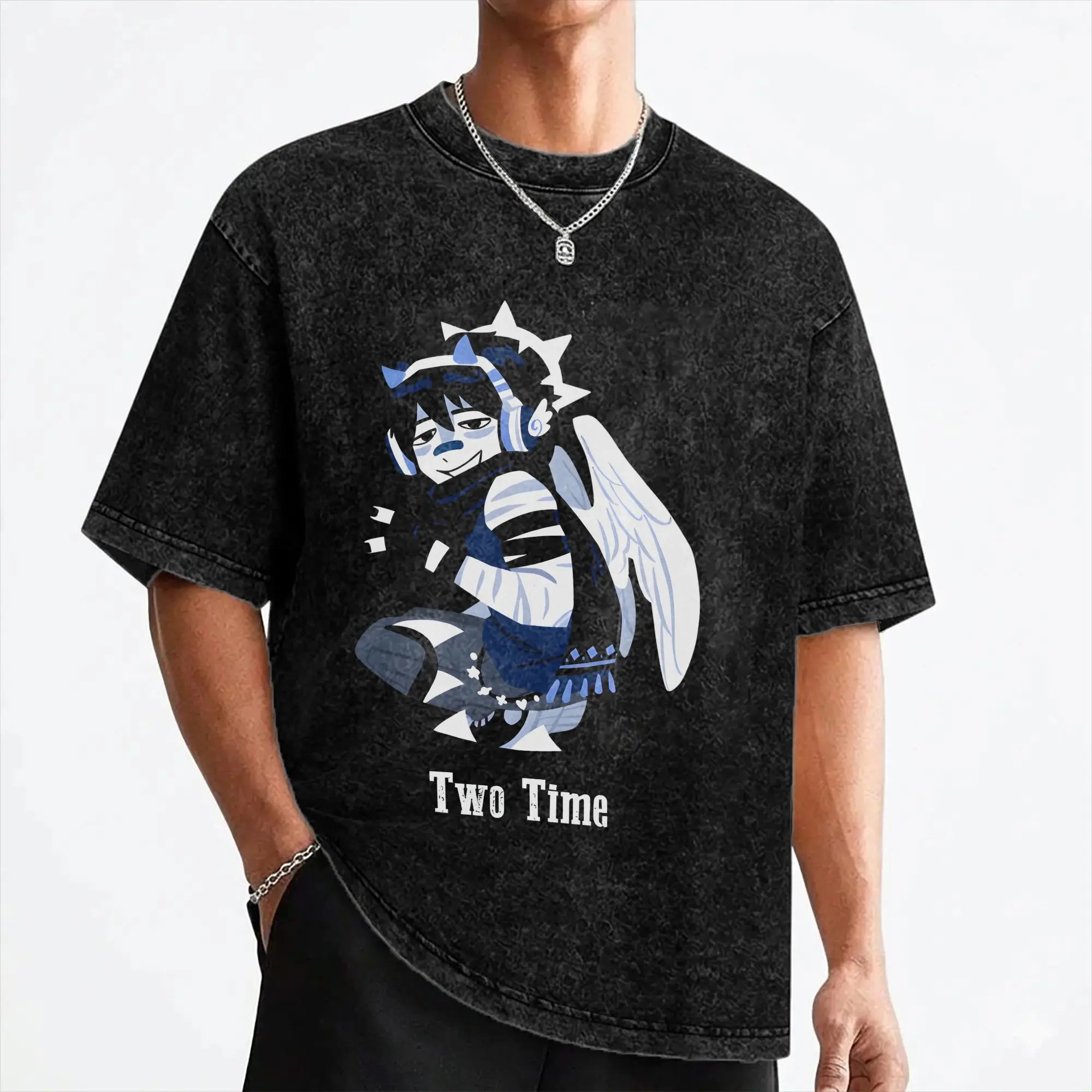 Game Forsakens Two Time T Shirt Washed Short Sleeve High Street T-Shirts  Vintage Men Women Streetwear Summer Tee Shirt
