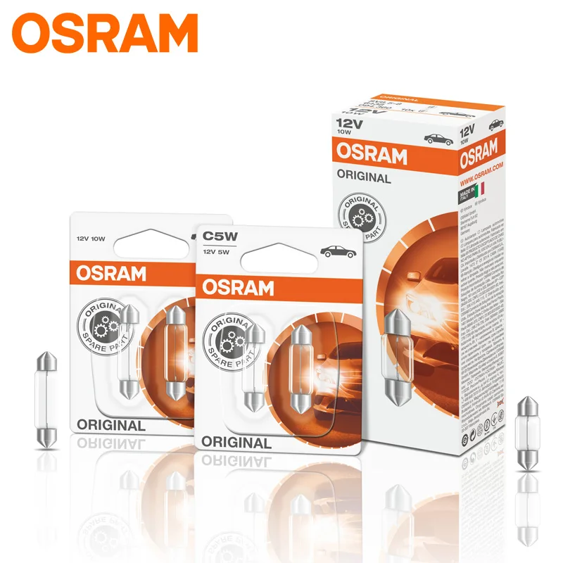 Car Signal Lamp C3W C5W C10W 12V SV7-8 6411 64238 6428 6418 12844 Reading light Interior License plate OSRAM Halogen Bulbs