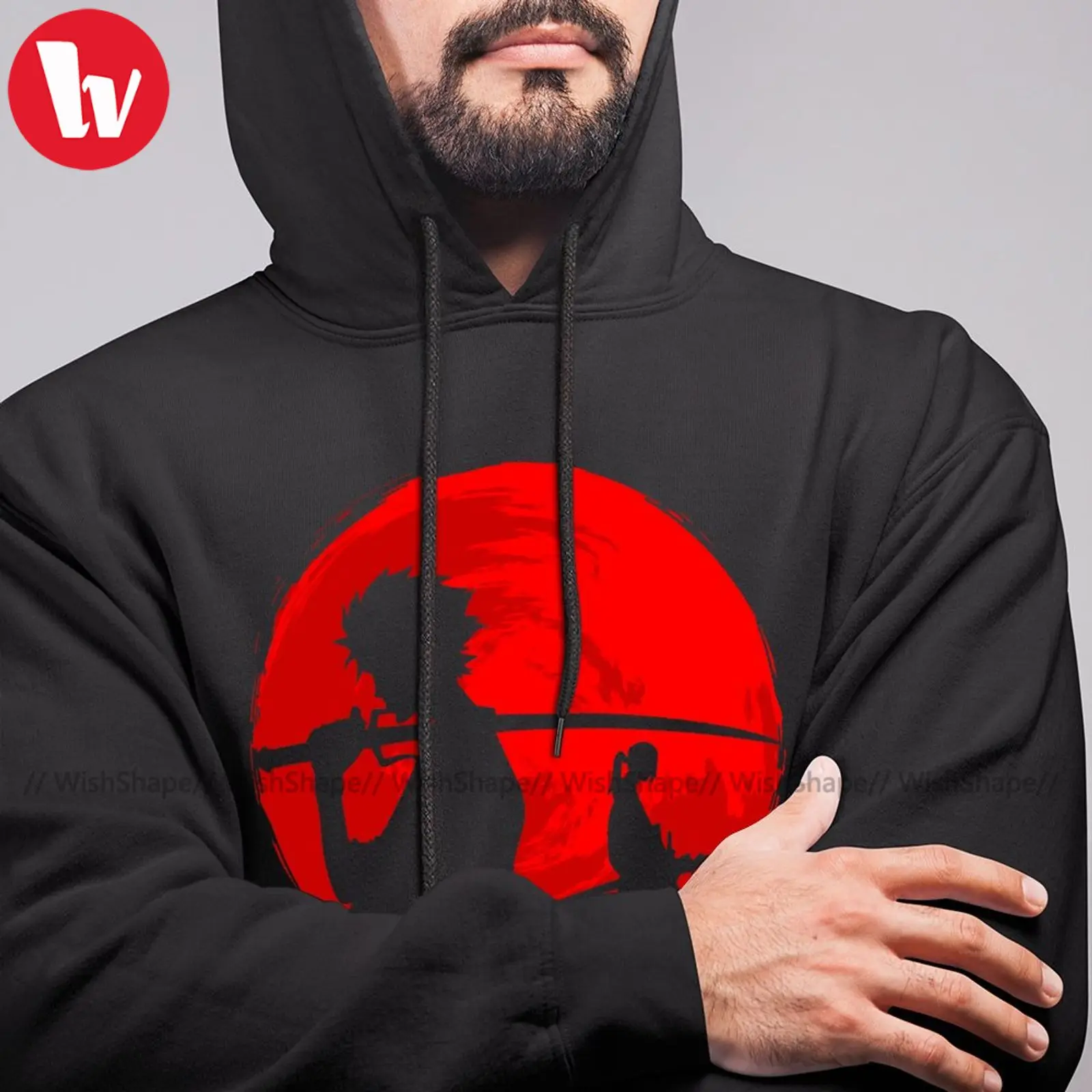 Fashion Mugen Samurai Champloo Hoodies Samurai Sunset Hoodie Cotton Outdoor Hoodies Long Autumn Pullover Hoodie XXXL