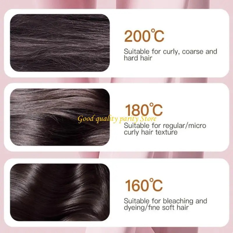 

M4YA Миниатюрная аккумуляторная щетка для выпрямления 160°C 180°C 200°C Режимы Термостойкий корпус Тонкий профиль Легко носить с