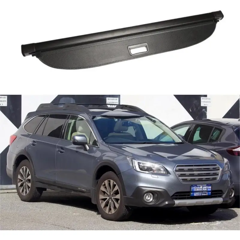 Black Canvas Rear Trunk Shade Retractable Cargo Cover for Subaru Outback 2015-2019