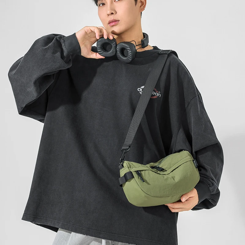 Men Bags Solid Color Men Chest Bag Outdoor Travel Fashion One Shoulder Crossbody Bag Nylon Chest Packs bolasa Shoulder Bags
