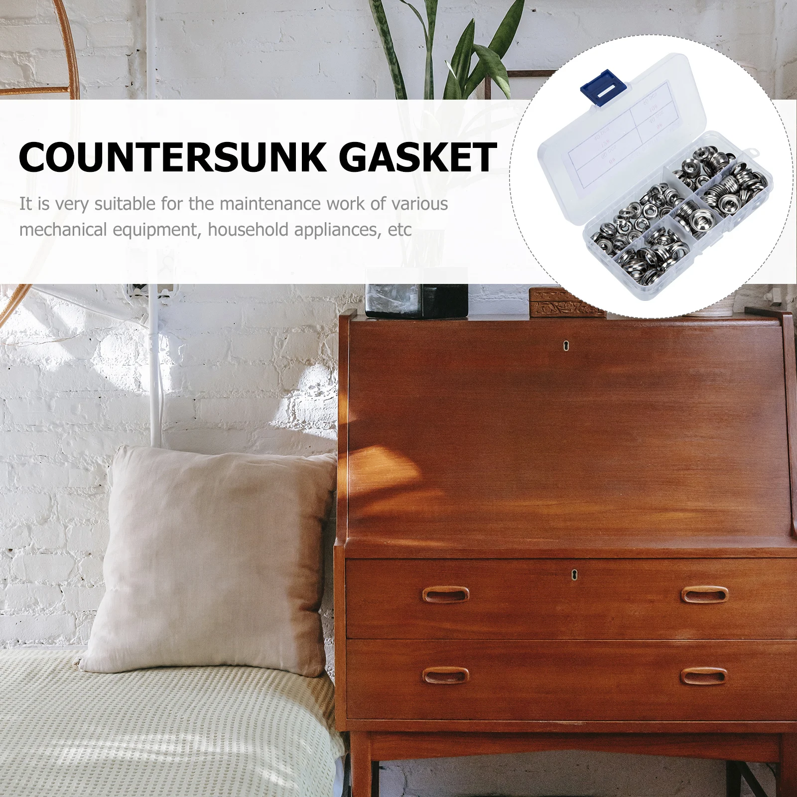 

180pcs Stainless Steel Countersunk Washers Screw Gaskets Standard Size Hollow Fisheye Cup Washer Kit For Mechanical Equipment