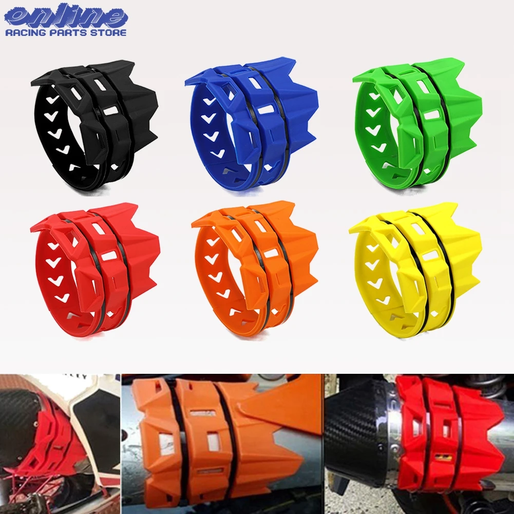 Hot sale 6 Colors Motorcycle Silencer Round Moto Exhaust Muffler Protector Cover For Yamaha Husqvarna Dirt Pit Bike Motorcross