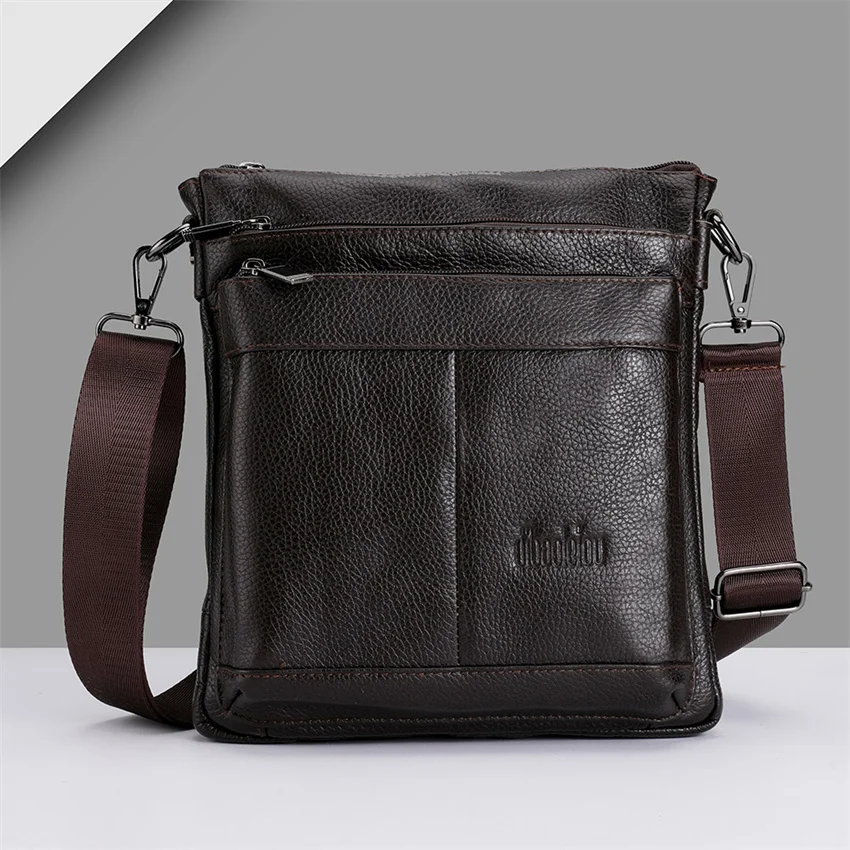 Cow Leather Retro Utility Gadget Organizer Outdoor Man Waist Bag Pouch Vest Pack Purse Mobile Phone Case Shoulder Crossbody Bag