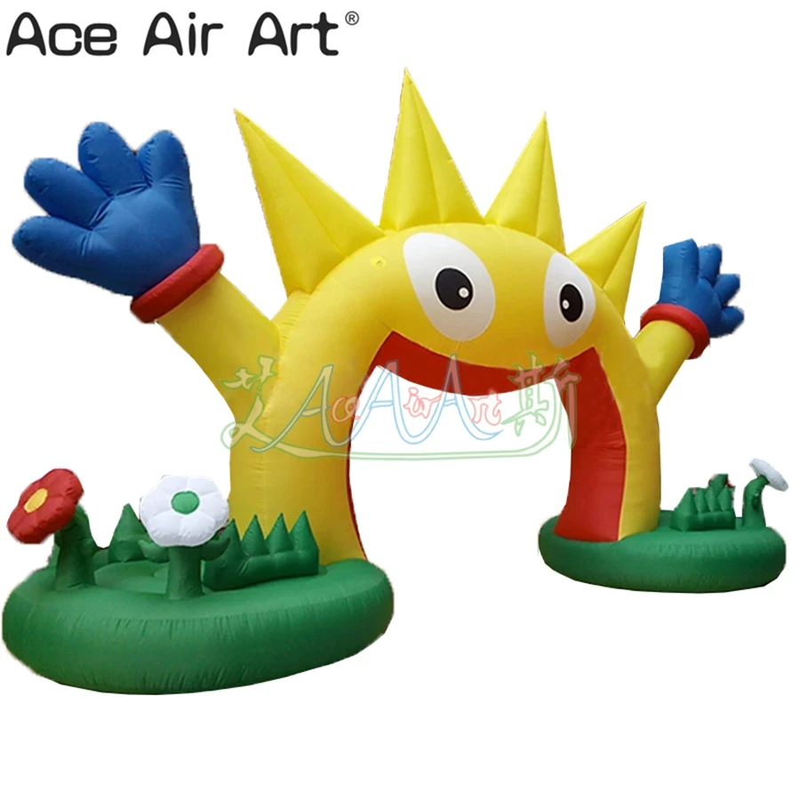 Darmowa wysyłka nadmuchiwany łuk słoneczny piękna brama z dmuchawą powietrza do aktywności/dekoracja promocyjna wyprodukowana w Chinach