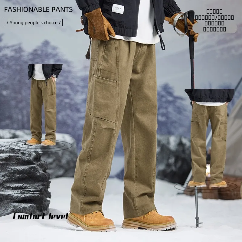 

High Quali American Sle Men's Workwear Pants Trendy Climbing Casual Straight Leg Long Trousers Faionable Spring Season