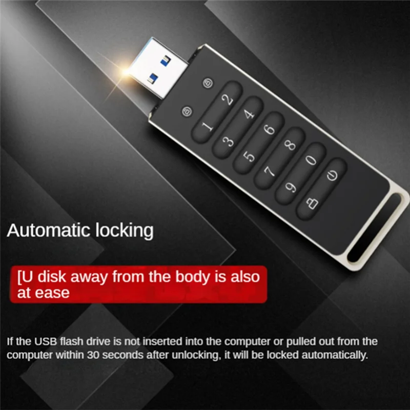 Secure USB Drive, 32GB Encrypted USB Flash Drive Hardware Password Memory Stick with Keypad USB 3.0 Disk Flash