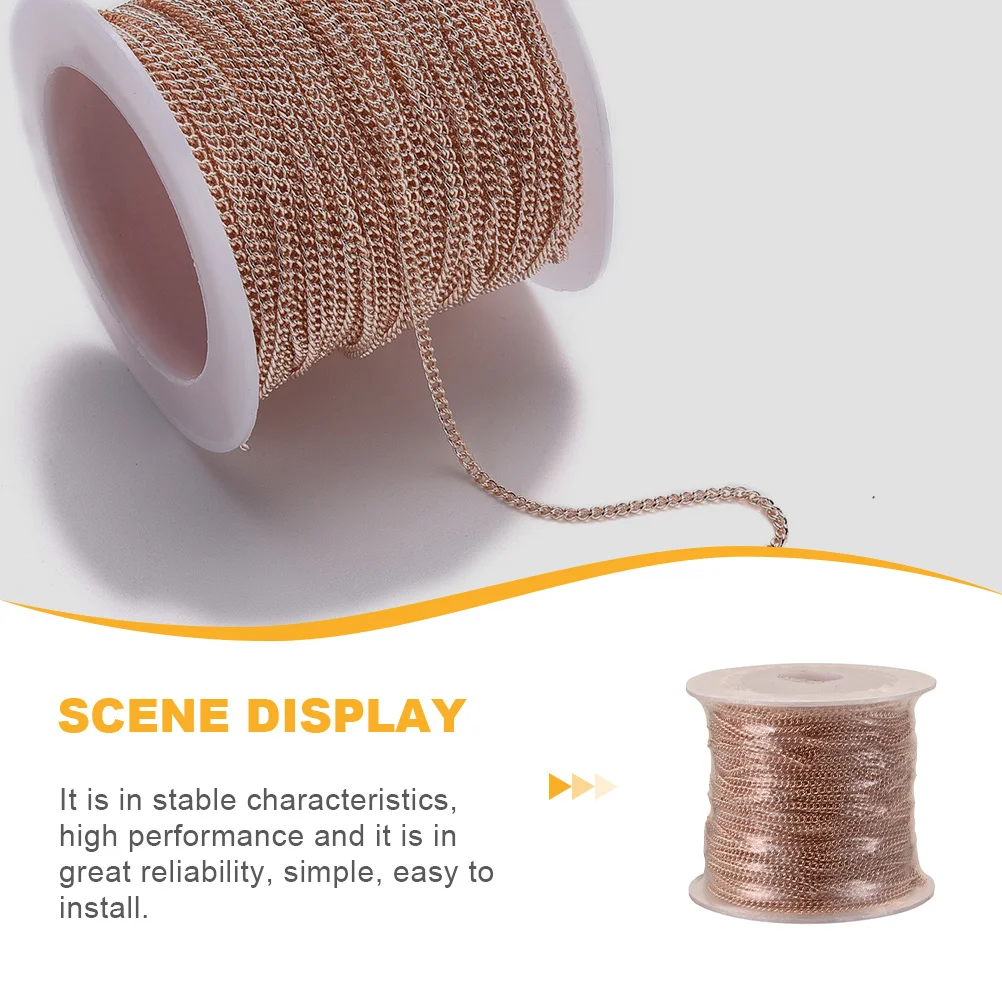 

1 Roll 10M Copper Chain Diy Jewelry Making Supply, Necklace Sweater Chain Accessory, Premium Smooth Non-Fading Crafted Jewelry