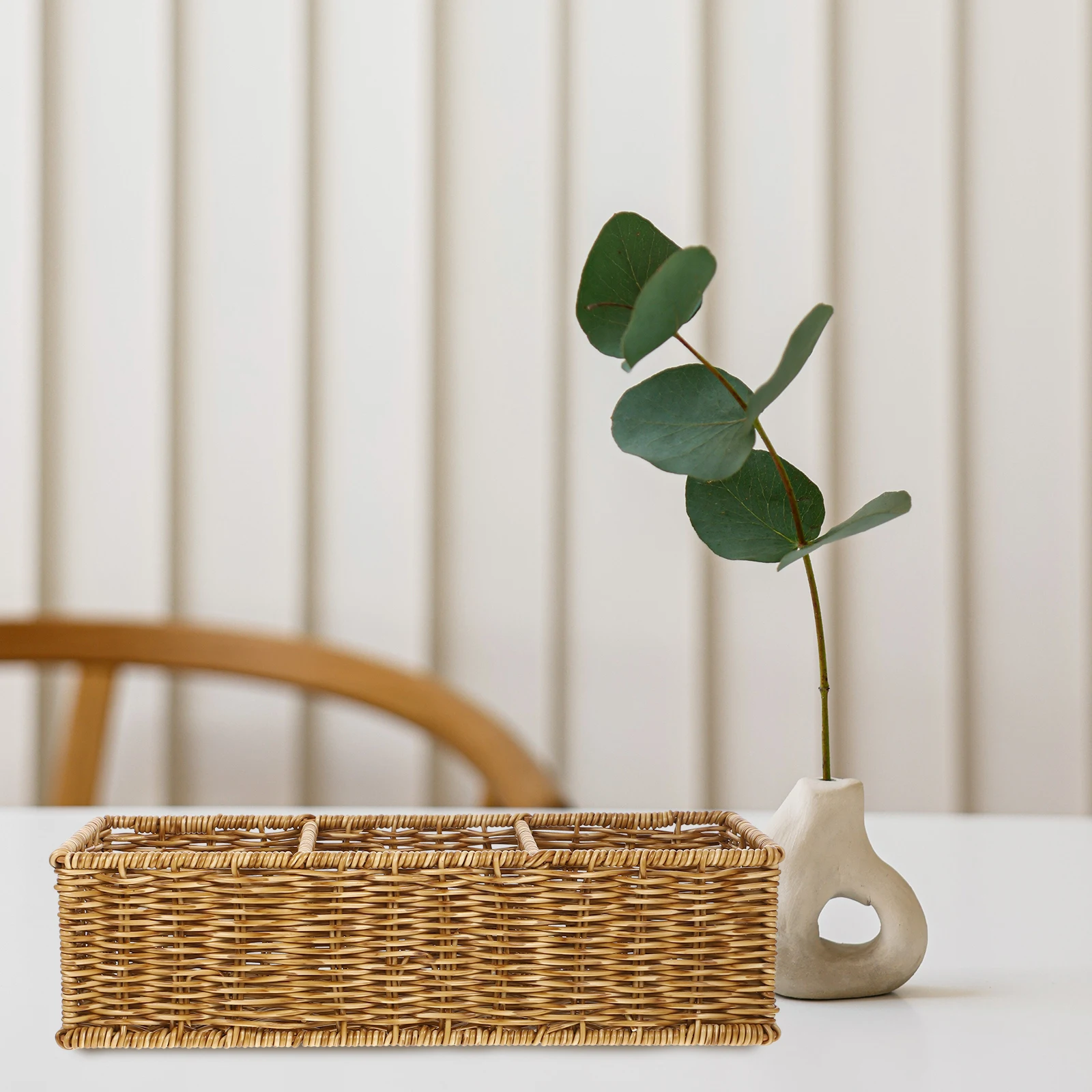 

Storage Basket Baskets Hand Woven Manual Organizer Pp Organizers Imitation Rattan