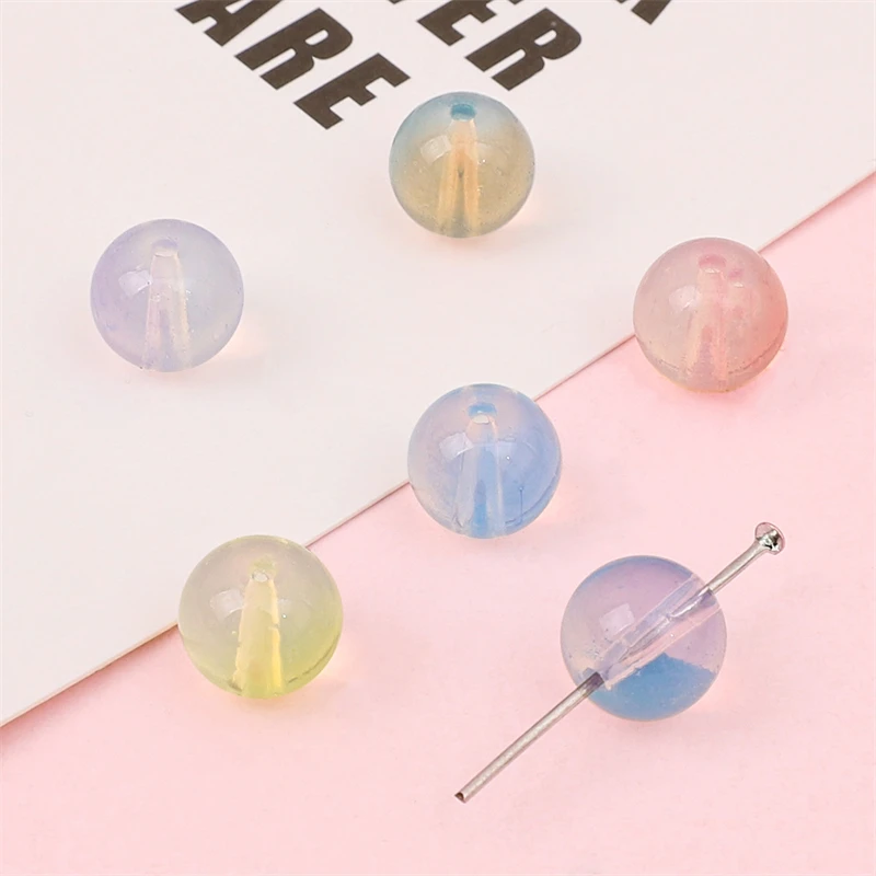 

30PCS Mixed Beads Glass Loose Opal Plated Round Spacer Beads for Jewelry Making DIY Bracelets Necklace Earrings Accessories