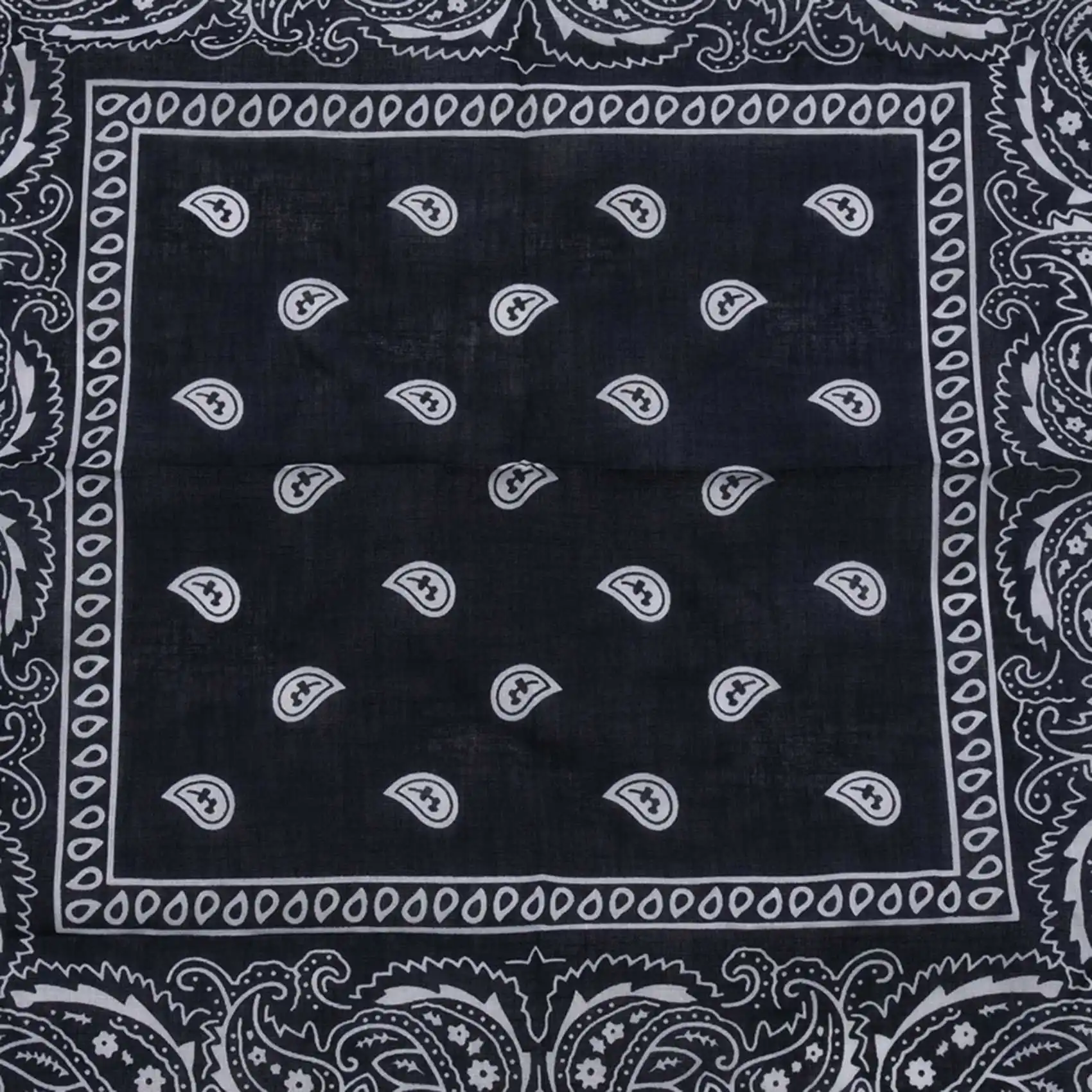 【Hot-Selling!】Set of 3 bandanas Paisley Man and Woman 57 x 57 cm Black + Red + navy blue