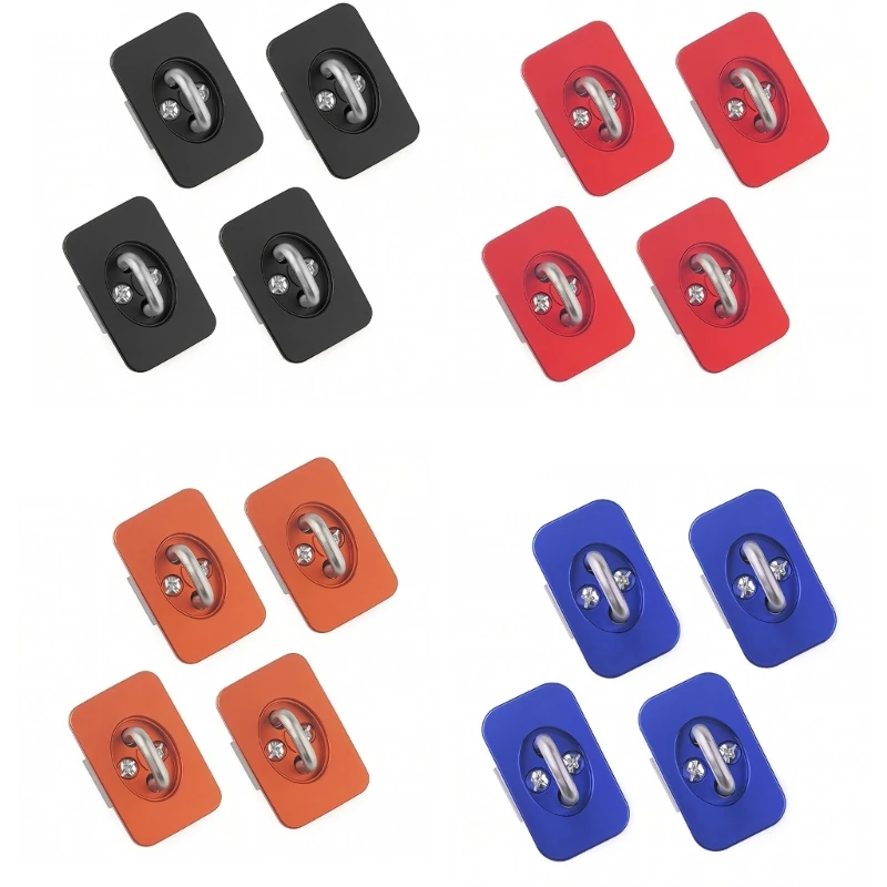 Retractable Truck Bed Tie-Down Set, 4 Pull-Out Metal Tie Points for Cargo Securing Gear and Ropes in the Pickup Cargo Area D7YA