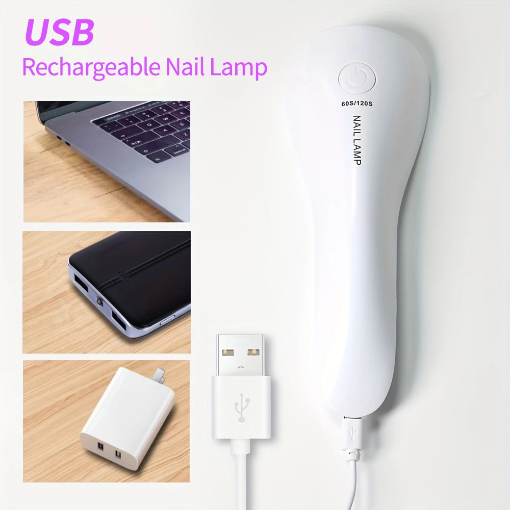 LULAA Handheld Nail Dryer UV LED Lamp for Gel Polish Nails Drying Manicure Tools Portable Nail Art Tool 18W Lights Nail Salon