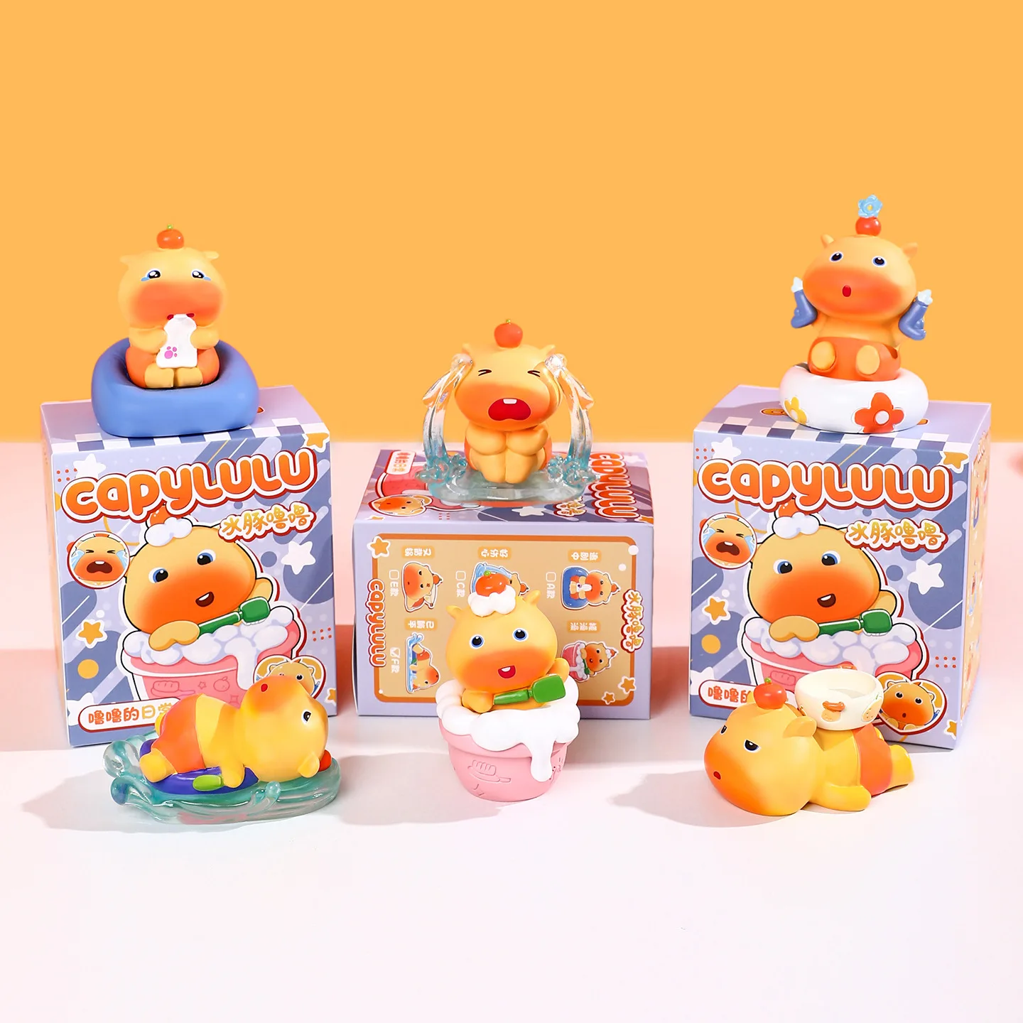 1-6PSC حلي سطح المكتب كابيبارا لولو الأصلية الراقية الراتنج المتخصصة الحرف مكتب محطة العمل الديكور الهدايا الصغيرة