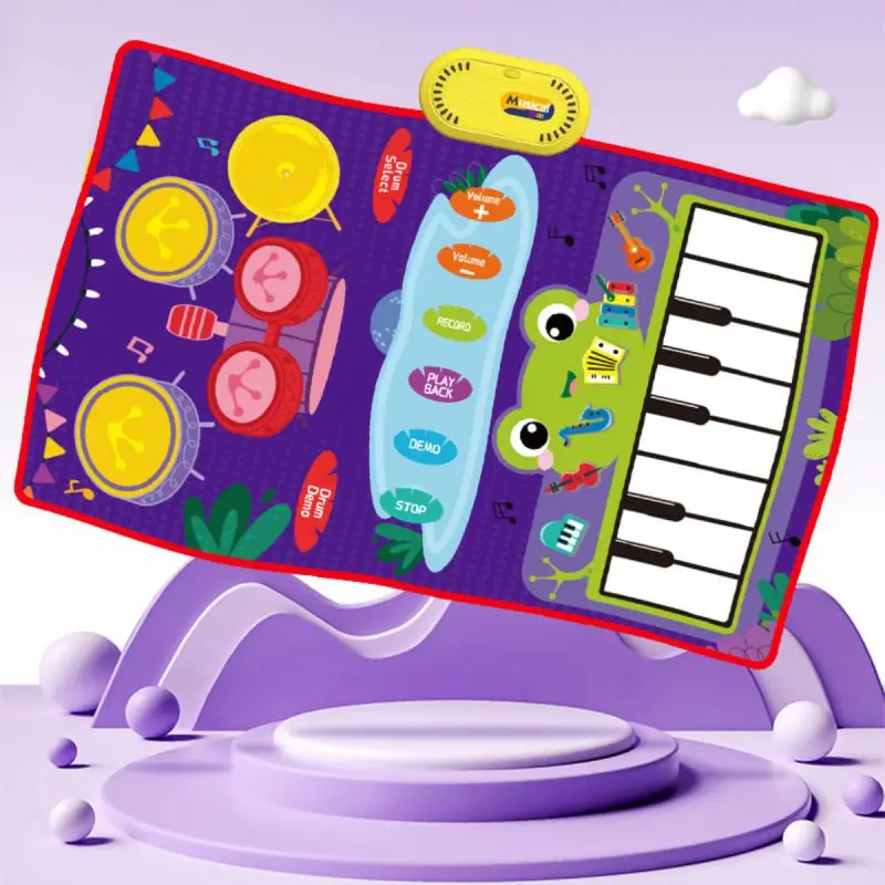 Kids Musical Piano Mat Baby Toddlers Educational Toys Children Floor Keyboard Drum Toys Mat With Instruments Sounds Toys 80x50cm