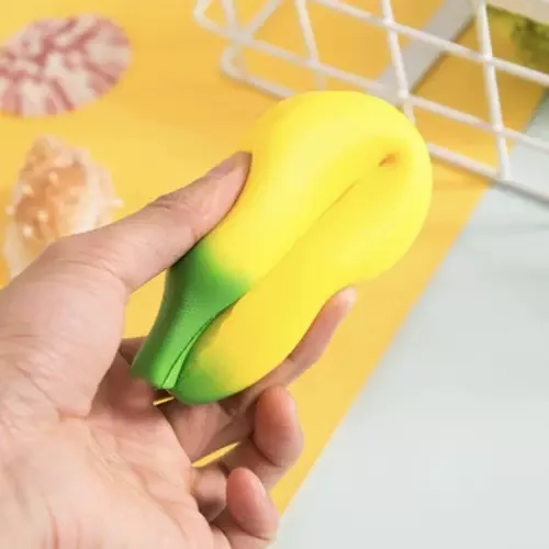 HOTSquishy Banana Stress-Relief Gift Cute Squishy Squeeze Desk Decor for Anxiety Relief Fluffy Slow Rebound Squishies Home Decor