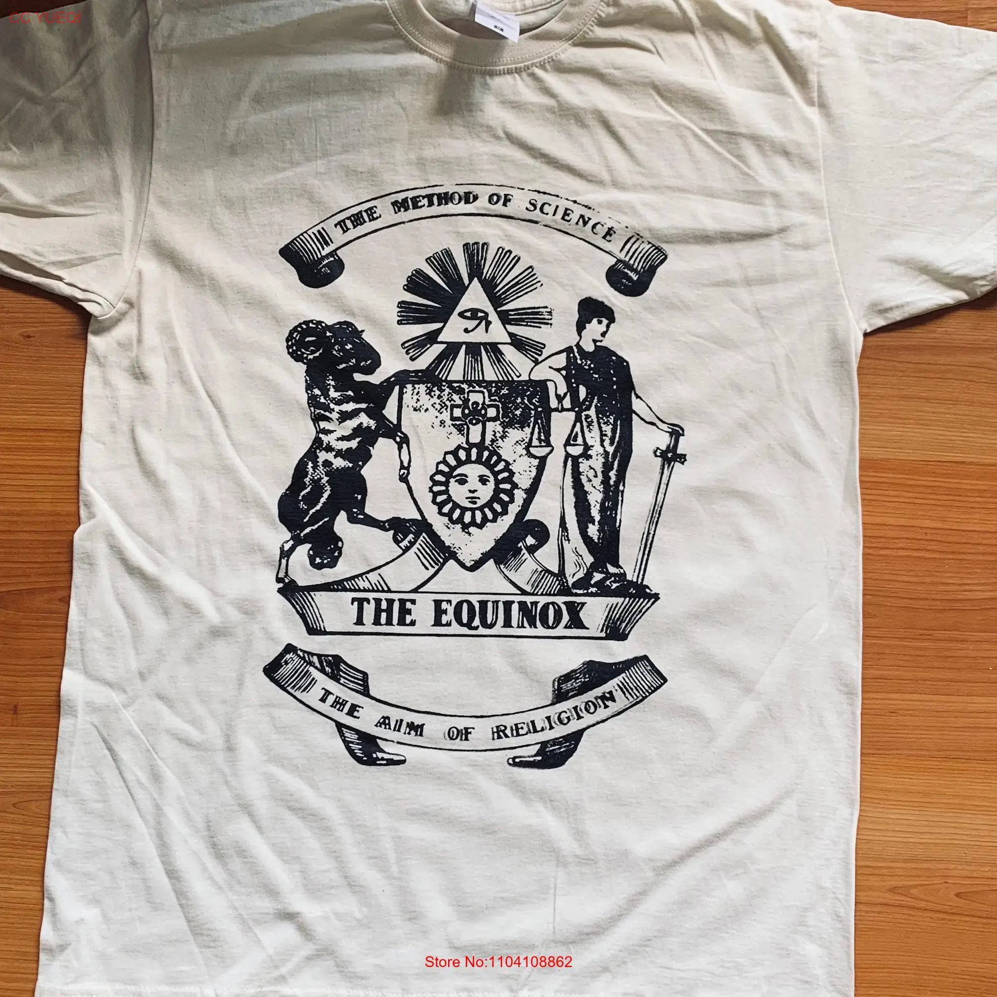 SALE The Equinox natural t shirt misprinted double print in some areas as shown pics SIZE M long or short sleeves