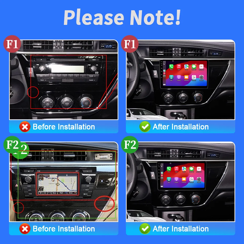 For Toyota Corolla 2014 2015 2016 Levin Ralink 2013-2018 Car Radio Multimedia Video Player Navigation Apple CarPlay Touch Screen