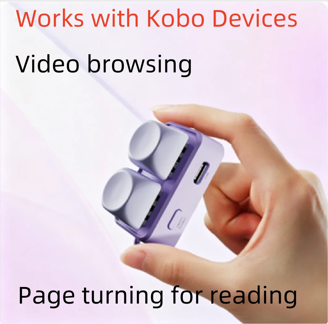 2026 New Lightweight Wireless Bluetooth Remote Keypad Dual-Button Page Turner for Kobo E-Readers Lazy Reading Accessory